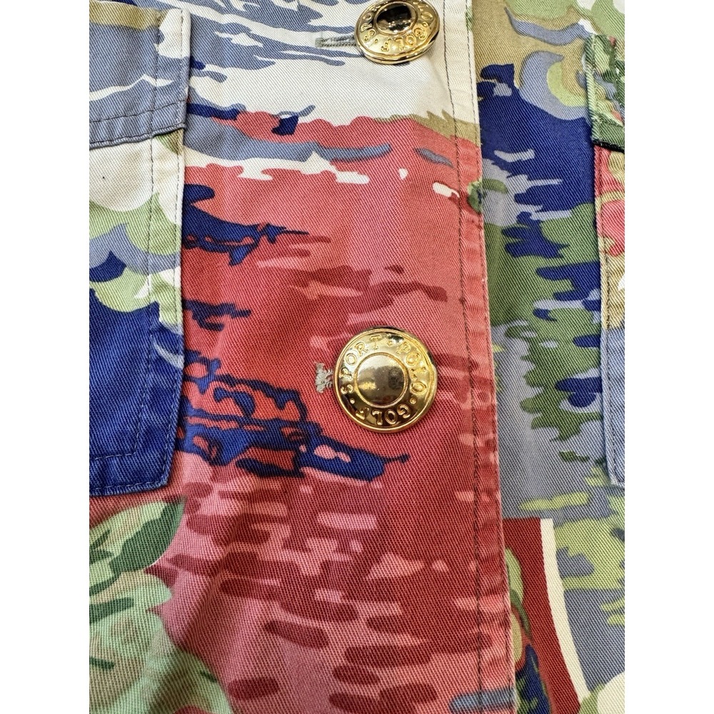 Antonette Sport Vintage Teddy Bear Beach Novelty Print Button Up Shirt Womens 14 - Picture 4 of 15